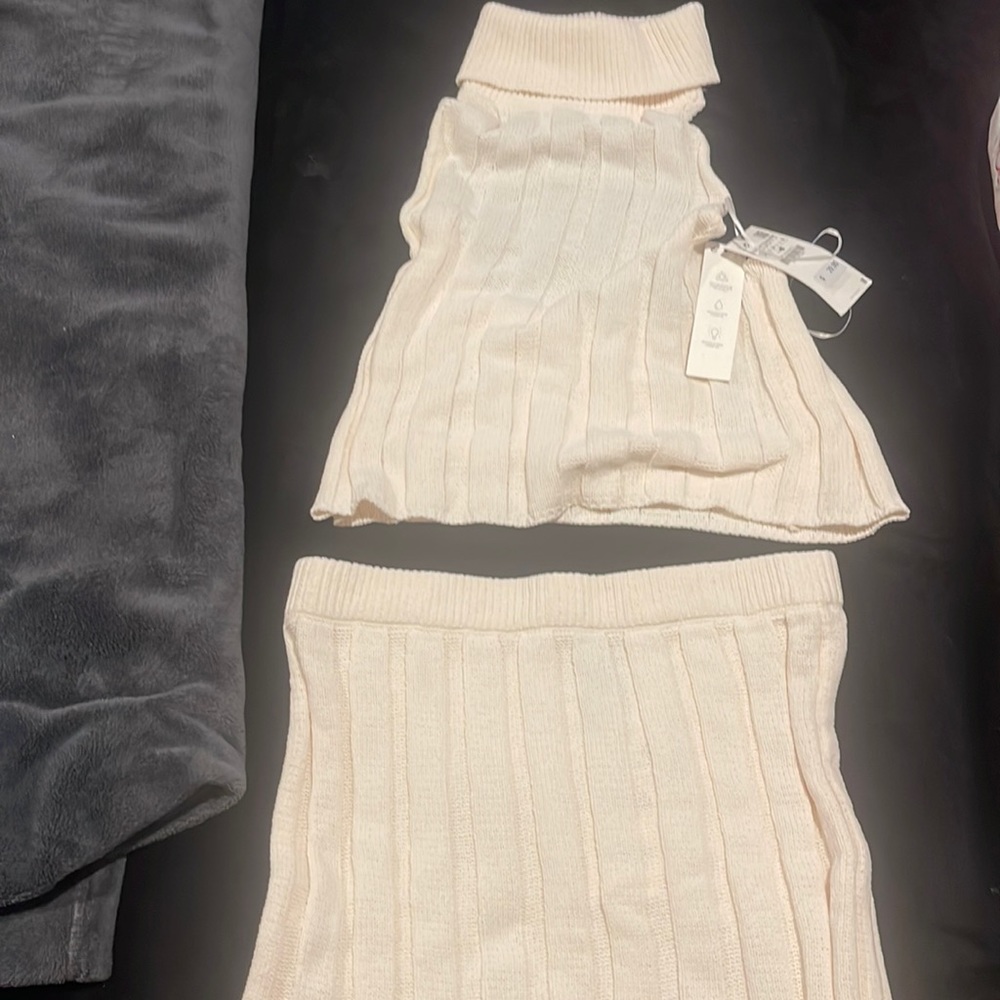 ZARA SKIRT AND TOP BEIGE